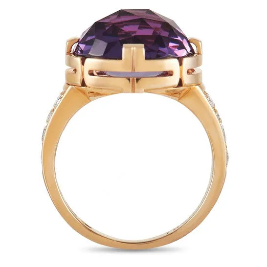 Rings JMS always Original PreOwned Bvlgari Parentesi 18K Rose Gold 030 ct Diamond and Amethyst Ring Rings JMS always Original PreOwned Bvlgari Parentesi 18K Rose Gold 030 ct Diamond and Amethyst Ring