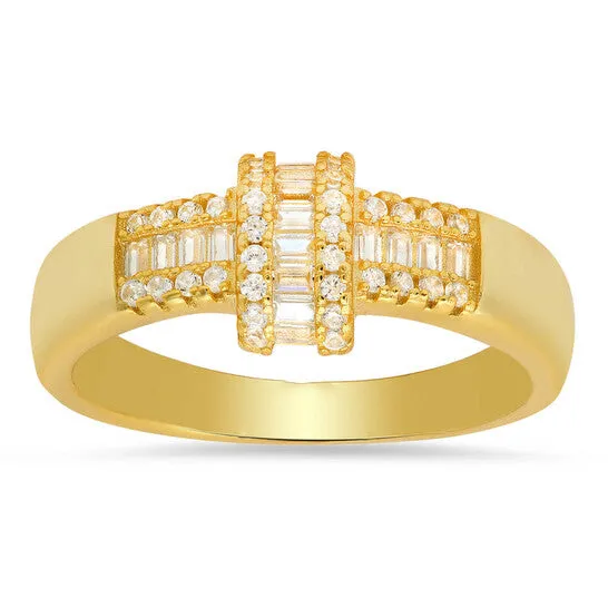 Rings Original Kylie Harper Gold Over Silver Baguette Twist Cubic Zirconia CZ Ring JMS always Rings Original Kylie Harper Gold Over Silver Baguette Twist Cubic Zirconia CZ Ring JMS always