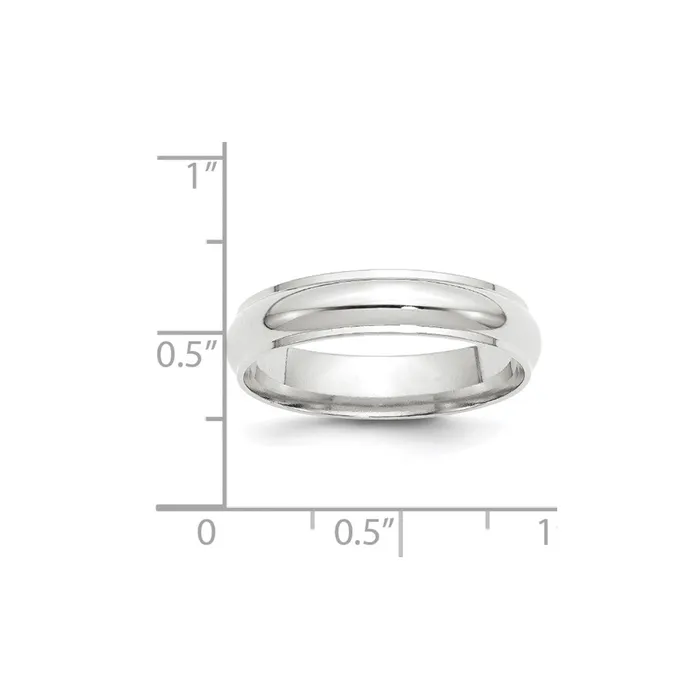 Rings Solid 14K White Gold 5mm Half Round with Edge MensWomens Wedding Band Ring Size 95 Goldia Rings Solid 14K White Gold 5mm Half Round with Edge MensWomens Wedding Band Ring Size 95 Goldia