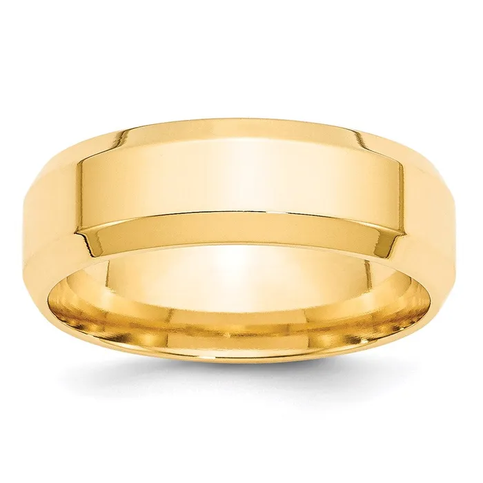Rings Solid 14K Yellow Gold 7mm Bevel Edge Comfort Fit MensWomens Wedding Band Ring Size 11 Goldia Rings Solid 14K Yellow Gold 7mm Bevel Edge Comfort Fit MensWomens Wedding Band Ring Size 11 Goldia
