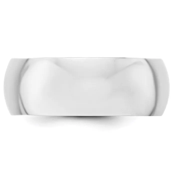 Rings Solid 18K White Gold 8mm Half Round MensWomens Wedding Band Ring Size 14 Goldia Rings Solid 18K White Gold 8mm Half Round MensWomens Wedding Band Ring Size 14 Goldia