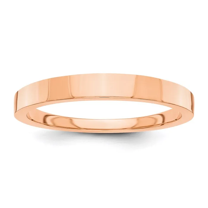 Solid 10K Rose Gold 3mm Tapered Polished MensWomens Wedding Band Ring Size 75 Goldia Rings