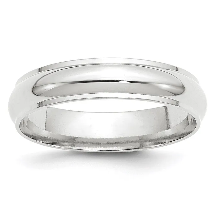 Solid 10K White Gold 5mm Half Round with Edge MensWomens Wedding Band Ring Size 105 Goldia Rings Solid 10K White Gold 5mm Half Round with Edge MensWomens Wedding Band Ring Size 105 Goldia Rings