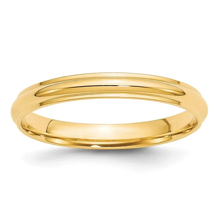 Solid 10K Yellow Gold 3mm Half Round with Edge MensWomens Wedding Band Ring Size 11 Goldia Rings Solid 10K Yellow Gold 3mm Half Round with Edge MensWomens Wedding Band Ring Size 11 Goldia Rings