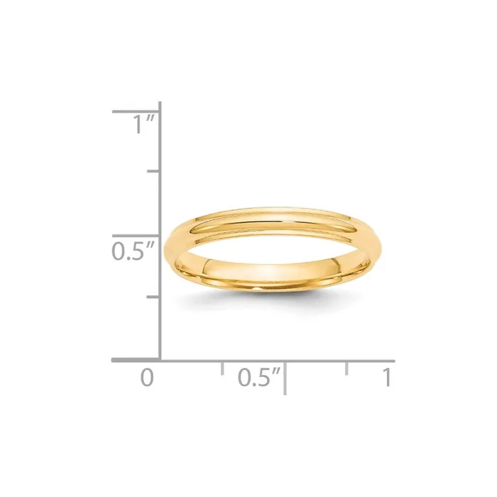 Solid 10K Yellow Gold 3mm Half Round with Edge MensWomens Wedding Band Ring Size 11 Goldia Rings Solid 10K Yellow Gold 3mm Half Round with Edge MensWomens Wedding Band Ring Size 11 Goldia Rings