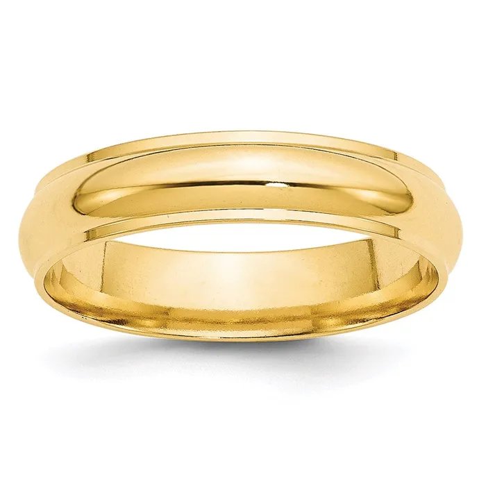 Solid 10K Yellow Gold 5mm Half Round with Edge MensWomens Wedding Band Ring Size 10 Goldia Rings Solid 10K Yellow Gold 5mm Half Round with Edge MensWomens Wedding Band Ring Size 10 Goldia Rings