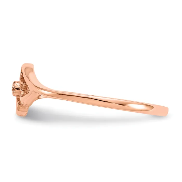 Solid 14k Rose Gold VS Simulated CZ heart Ring Goldia Rings