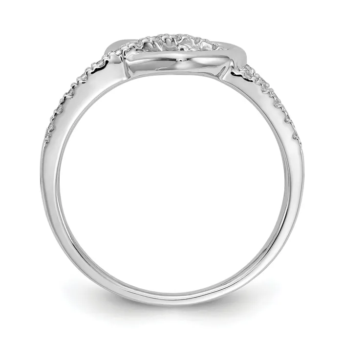 Solid 14k White Gold Simulated CZ Heart Ring Goldia Rings