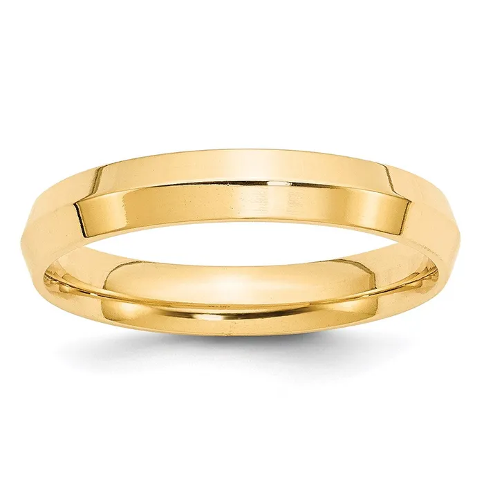 Solid 14K Yellow Gold 4mm Knife Edge Comfort Fit MensWomens Wedding Band Ring Size 135 Goldia Rings