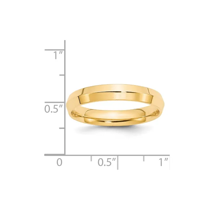 Solid 14K Yellow Gold 4mm Knife Edge Comfort Fit MensWomens Wedding Band Ring Size 135 Goldia Rings Solid 14K Yellow Gold 4mm Knife Edge Comfort Fit MensWomens Wedding Band Ring Size 135 Goldia Rings