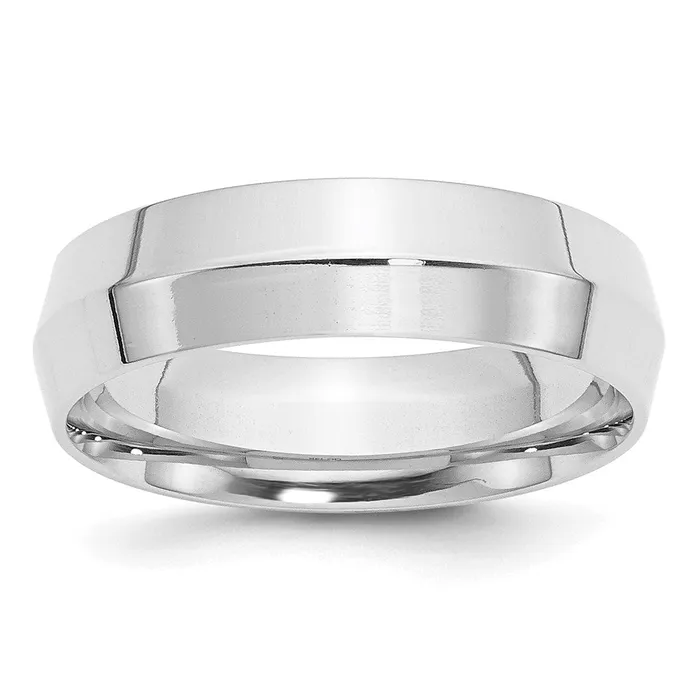 Solid 18K White Gold 6mm Knife Edge Comfort Fit MensWomens Wedding Band Ring Size 65 Goldia Rings Solid 18K White Gold 6mm Knife Edge Comfort Fit MensWomens Wedding Band Ring Size 65 Goldia Rings