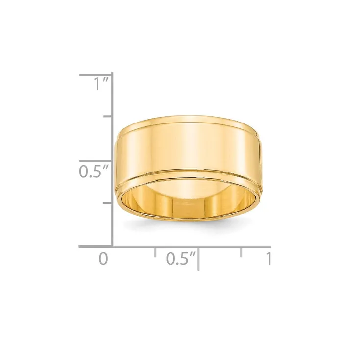 Solid 18K Yellow Gold 10mm Flat with Step Edge MensWomens Wedding Band Ring Size 65 Goldia Rings Solid 18K Yellow Gold 10mm Flat with Step Edge MensWomens Wedding Band Ring Size 65 Goldia Rings