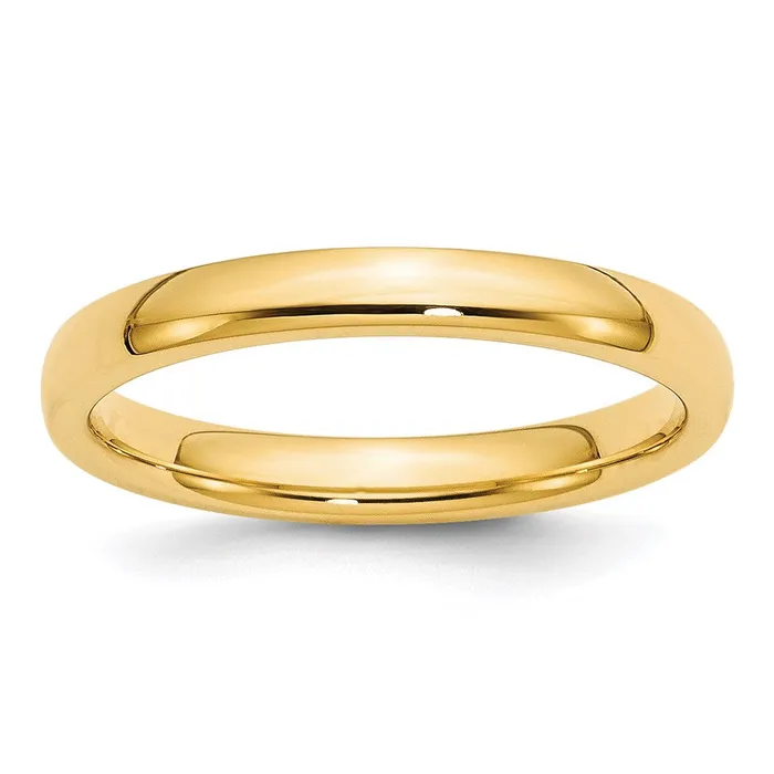 Solid 18K Yellow Gold 3mm Comfort Fit MensWomens Wedding Band Ring Size 4 Goldia Rings