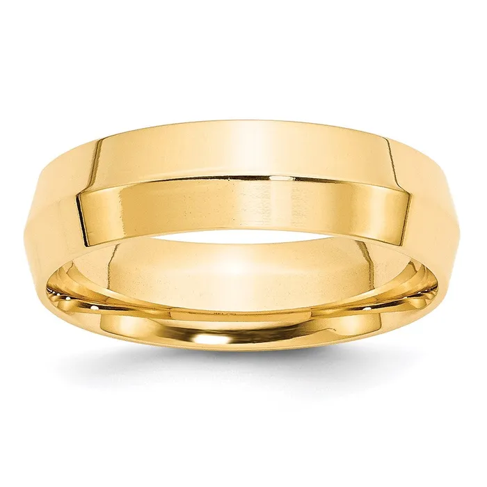 Solid 18K Yellow Gold 6mm Knife Edge Comfort Fit MensWomens Wedding Band Ring Size 9 Goldia Rings