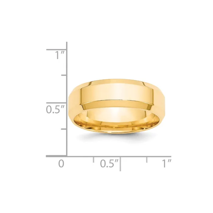 Solid 18K Yellow Gold 7mm Bevel Edge Comfort Fit MensWomens Wedding Band Ring Size 125 Goldia Rings Solid 18K Yellow Gold 7mm Bevel Edge Comfort Fit MensWomens Wedding Band Ring Size 125 Goldia Rings