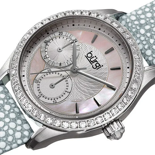 Watches JMS always Original Burgi Mother Of Pearl Dial Ladies Grey Polka Dot Watch BUR160GY Watches JMS always Original Burgi Mother Of Pearl Dial Ladies Grey Polka Dot Watch BUR160GY