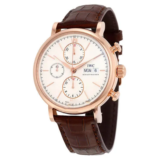 Watches JMS always Original IWC Portofino Chronograph Silver Dial Brown Alligator Leather Mens Watch IW391020 Watches JMS always Original IWC Portofino Chronograph Silver Dial Brown Alligator Leather Mens Watch IW391020
