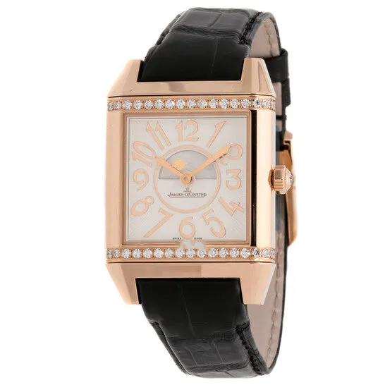 Watches JMS always Original Jaeger LeCoultre Reverso Squadra Lady Duetto Silvered guilloche Black Dial Ladies Watch Q7052421 Watches JMS always Original Jaeger LeCoultre Reverso Squadra Lady Duetto Silvered guilloche Black Dial Ladies Watch Q7052421