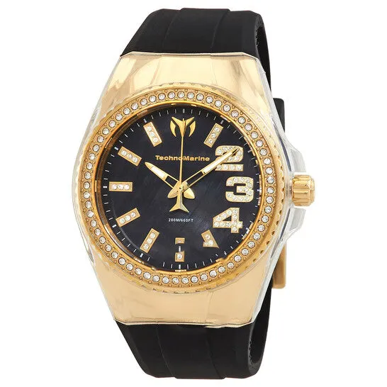 Watches JMS always Original TechnoMarine Cruise Monogram Quartz Black Mother of Pearl Dial Ladies Watch TM121251 Watches JMS always Original TechnoMarine Cruise Monogram Quartz Black Mother of Pearl Dial Ladies Watch TM121251