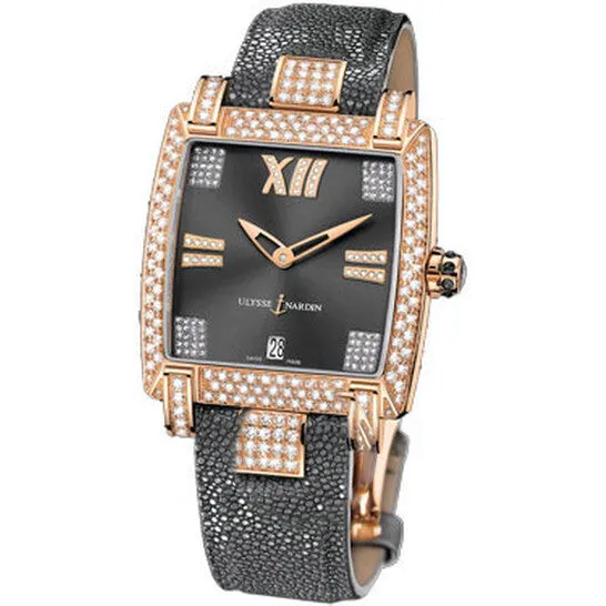 Watches JMS always Original Ulysse Nardin Caprice Grey Dial Stingray Leather Automatic Ladies Watch 13691AC309