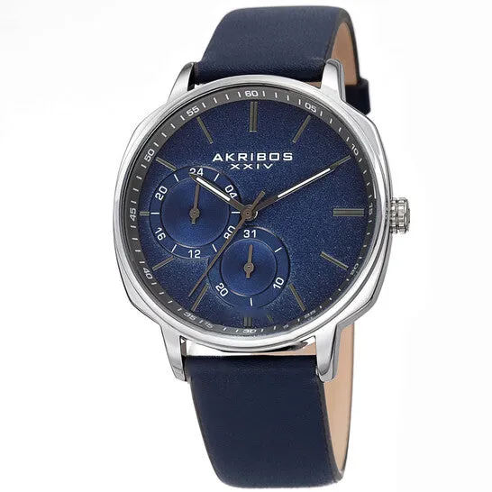 Watches Original Akribos XXIV Quartz Blue Dial Blue Leather Mens Watch AK1022BU JMS always Watches Original Akribos XXIV Quartz Blue Dial Blue Leather Mens Watch AK1022BU JMS always