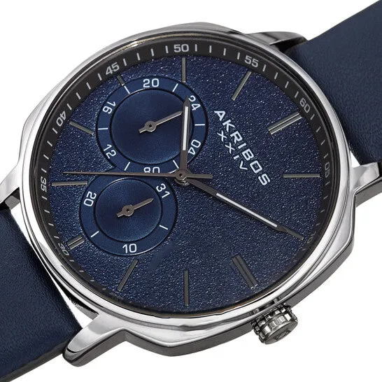 Watches Original Akribos XXIV Quartz Blue Dial Blue Leather Mens Watch AK1022BU JMS always Watches Original Akribos XXIV Quartz Blue Dial Blue Leather Mens Watch AK1022BU JMS always