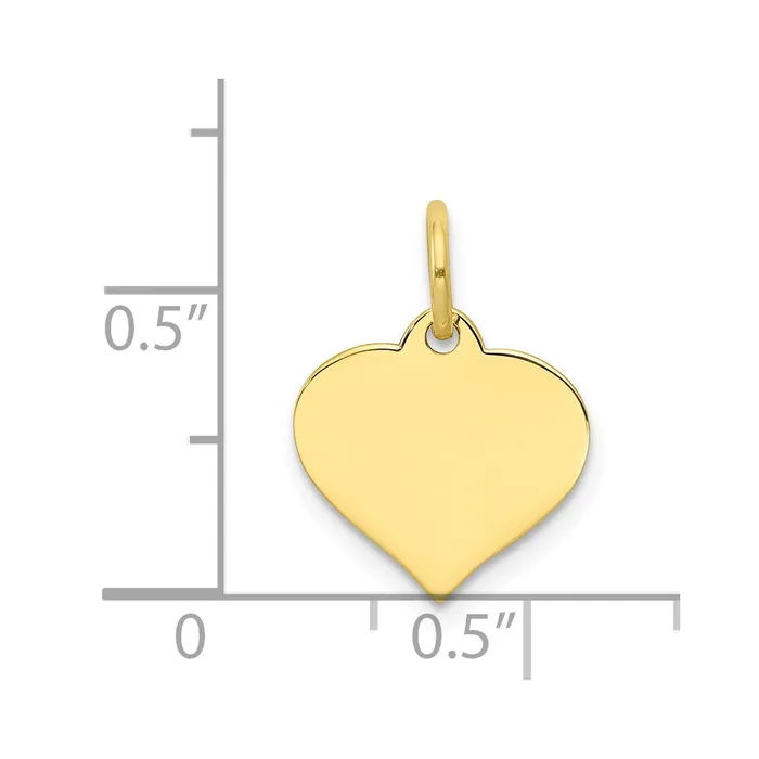 10k 018 Gauge Heart Disc Charm TreasureFineJewelers Charm Necklaces