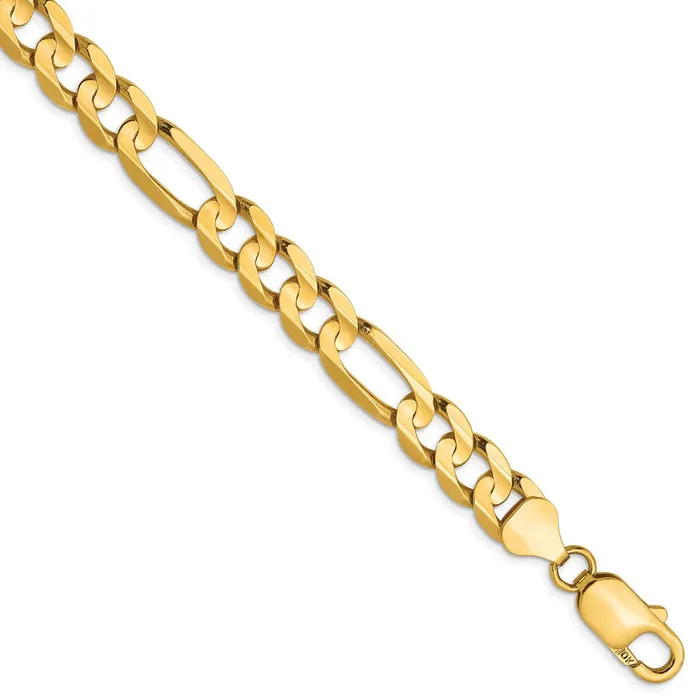 10K 75mm Concave Figaro Bracelet TreasureFineJewelers Bracelets