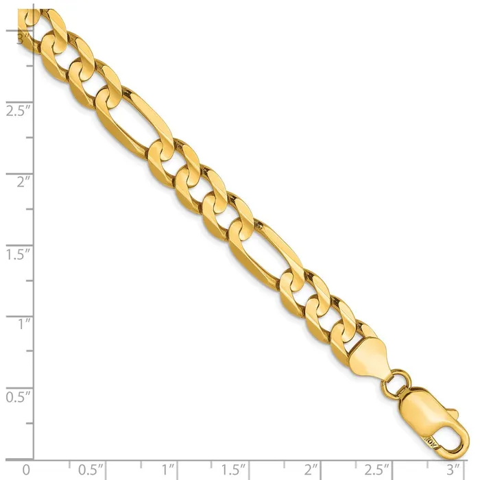 10K 75mm Concave Figaro Bracelet TreasureFineJewelers Bracelets