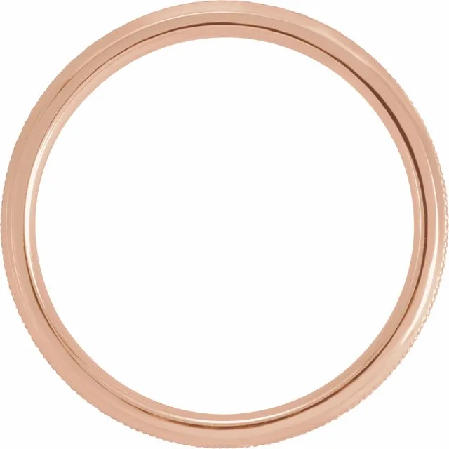10K Rose Gold 5 mm ComfortFit Knurled Beveled Edge Band TreasureFineJewelers Rings