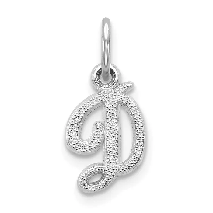 10k White Gold Initial D Charm TreasureFineJewelers Charm Necklaces
