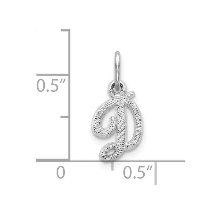 10k White Gold Initial D Charm TreasureFineJewelers Charm Necklaces