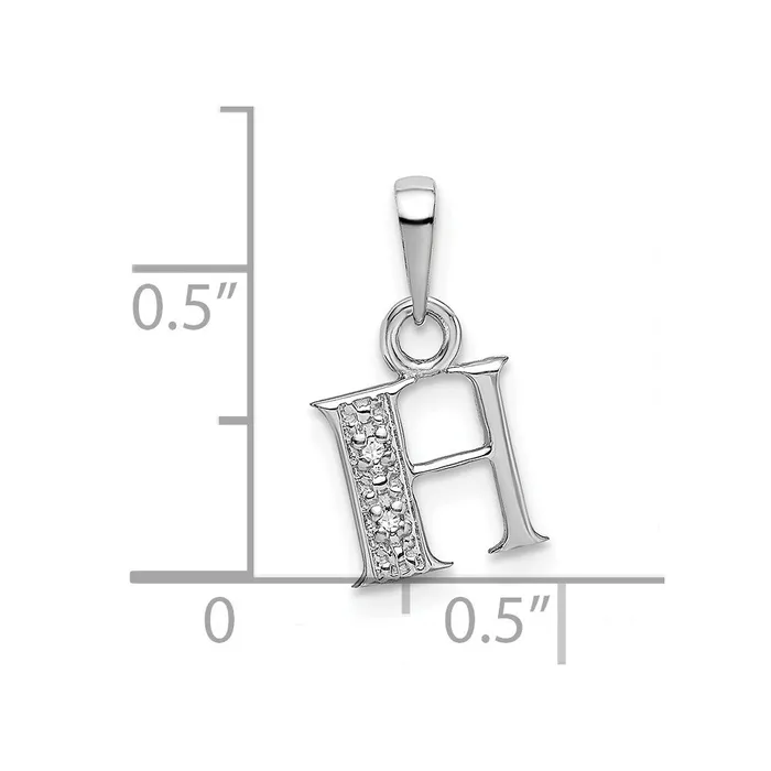 10k White Gold Initial H Charm TreasureFineJewelers Charm Necklaces