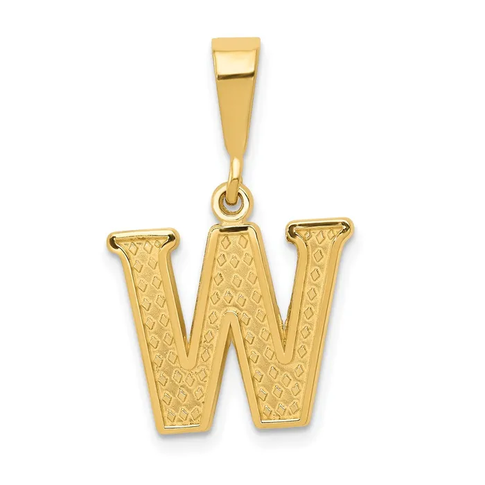 10k Yellow Gold Initial W Pendant TreasureFineJewelers Necklaces