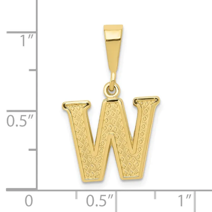 10k Yellow Gold Initial W Pendant TreasureFineJewelers Necklaces