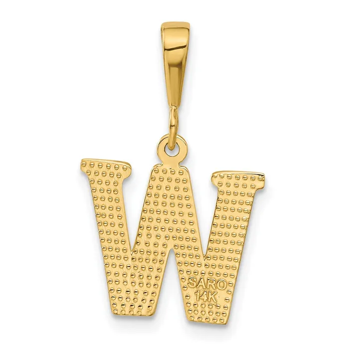 10k Yellow Gold Initial W Pendant TreasureFineJewelers Necklaces