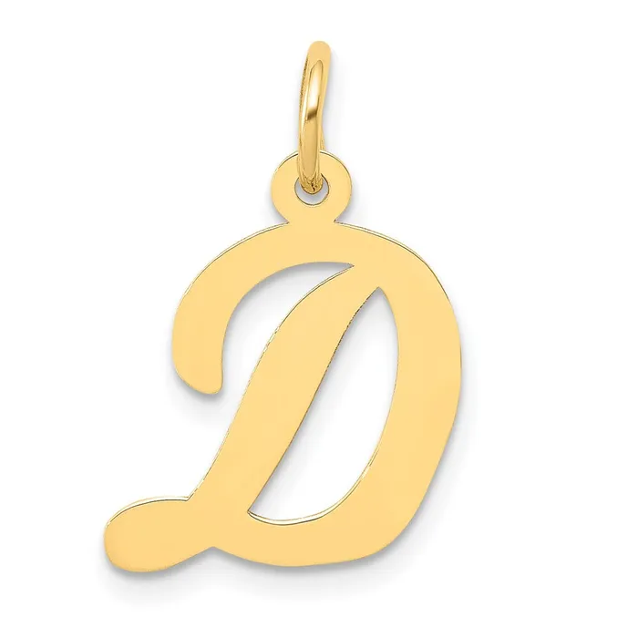 10k Yellow Gold Medium Script Letter D Initial Charm TreasureFineJewelers Charm Necklaces 10k Yellow Gold Medium Script Letter D Initial Charm TreasureFineJewelers Charm Necklaces