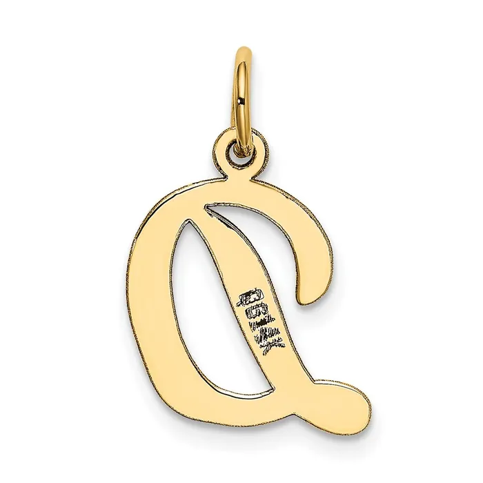 10k Yellow Gold Medium Script Letter D Initial Charm TreasureFineJewelers Charm Necklaces