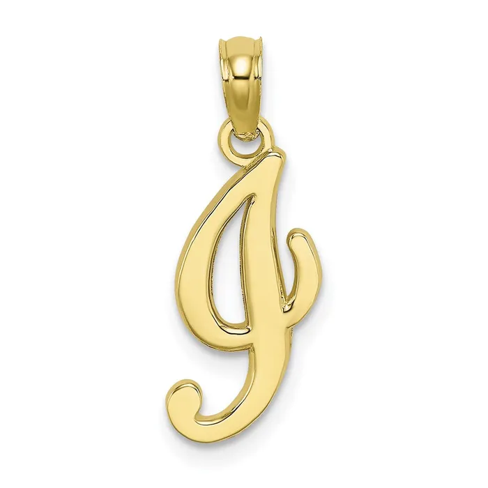 10k Yellow Gold Polished I Script Initial Charm TreasureFineJewelers Charm Necklaces 10k Yellow Gold Polished I Script Initial Charm TreasureFineJewelers Charm Necklaces