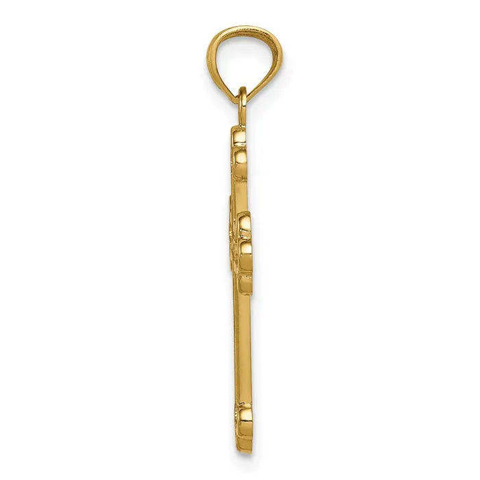 14k Budded Cross Pendant TreasureFineJewelers Necklaces