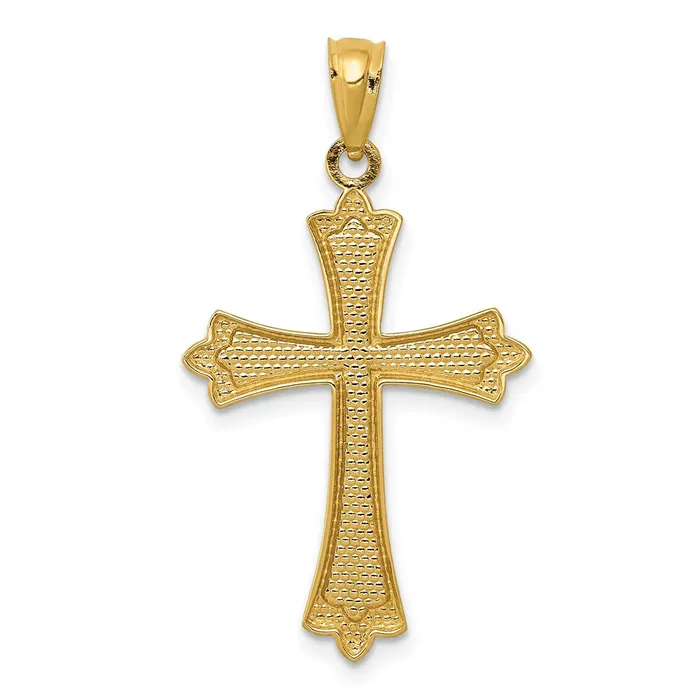 14k Budded Cross Pendant TreasureFineJewelers Necklaces