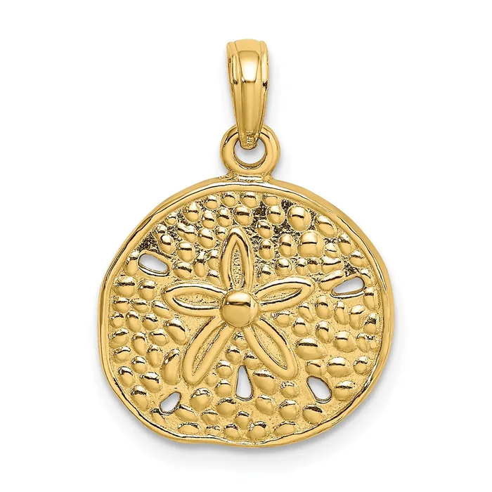14K CutOut Sand Dollar Charm TreasureFineJewelers Charm Necklaces
