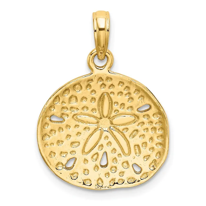 14K CutOut Sand Dollar Charm TreasureFineJewelers Charm Necklaces