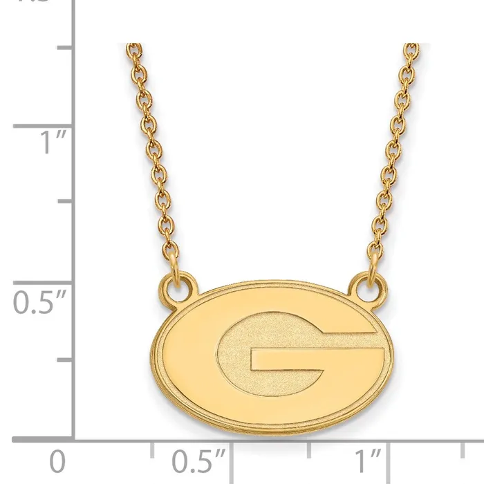 14k Gold University of Georgia Small Pendant Necklace TreasureFineJewelers Necklaces