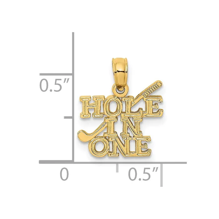 14K HOLE IN ONE wGolf Club Charm TreasureFineJewelers Charm Necklaces