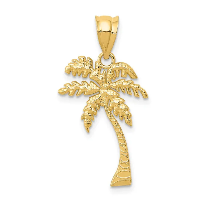 14k Mini Palm Tree Pendant TreasureFineJewelers Necklaces
