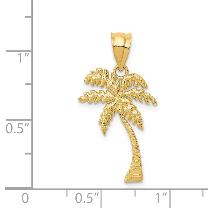 14k Mini Palm Tree Pendant TreasureFineJewelers Necklaces