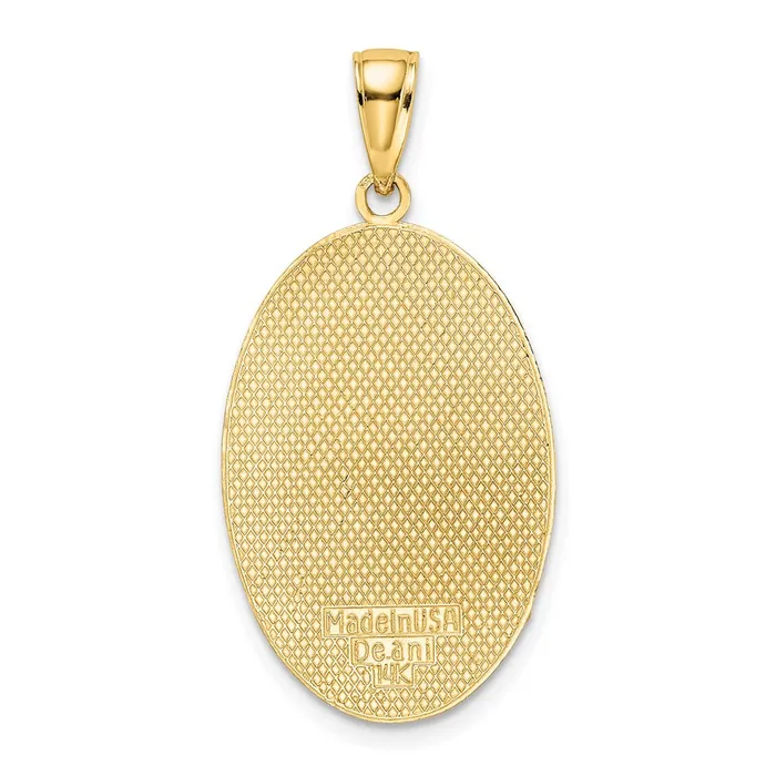 14K Oval with Engraveable Center Charm TreasureFineJewelers Charm Necklaces