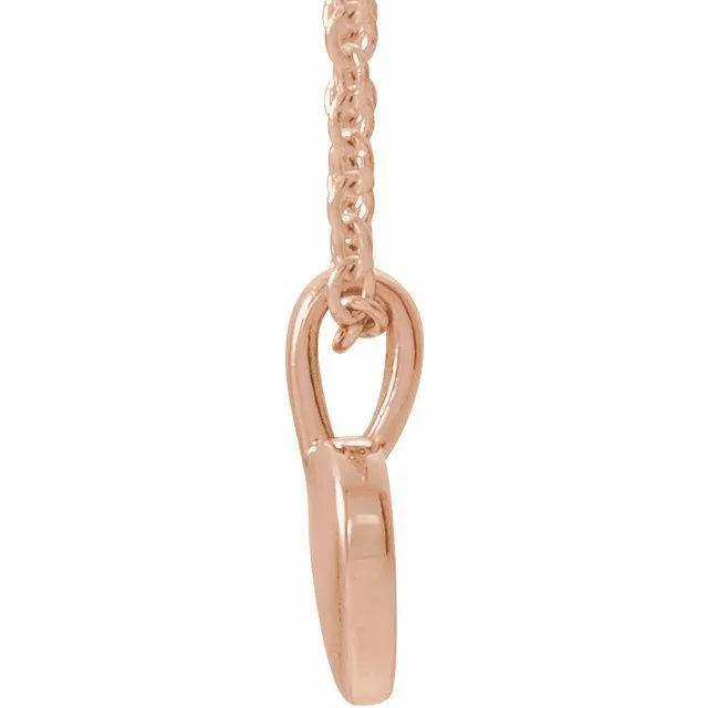 14K Rose Gold 01 CT Diamond Youth Heart 16 Necklace TreasureFineJewelers Necklaces