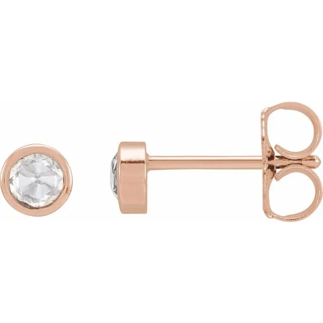 14K Rose Gold 18 CTW Rose GoldCut Natural Diamond BezelSet Earrings TreasureFineJewelers Earrings